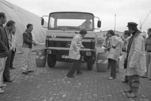 Gemeinsames LKW-Geschicklichkeitsturnier von GUV (Gewerkschaftliche Unterstützungseinrichtung für Verkehrsberufe), ACE (Automobilclub Europa) und DGB