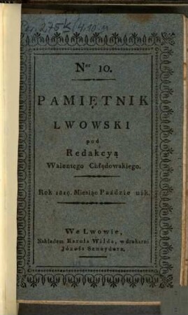 Pamie̜tnik lwowski. 4,10, 4. 1819, Nr. 10 - 11