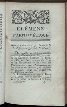 Élémens D'Arithmétique.