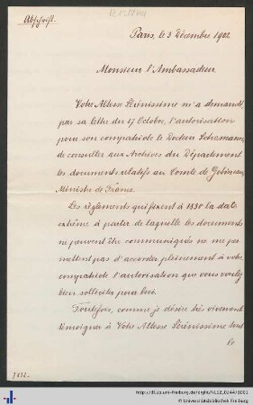 Brief vom 03.12.1902.