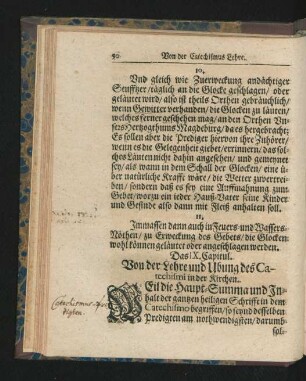 Das IX. Capitul. Von der Lehre und Ubung des Catechismi in der Kirchen.