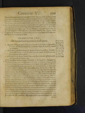 Observatio LXII. De transactione in crimine fractae pacis.