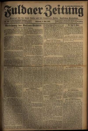 Ausgabe vom Mittwoch, den 08. Mai 1929.
