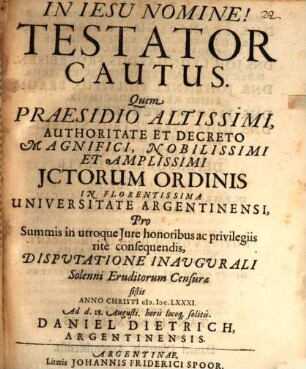 Testator cautus