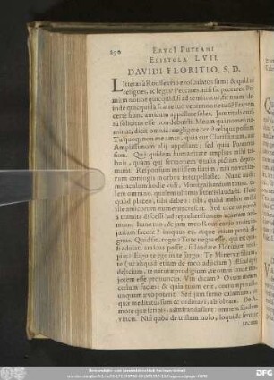 Epistola LVII. Davidi Floritio. S. D.