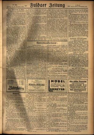 Zweite Ausgabe vom Samstag, den 29. September 1928.