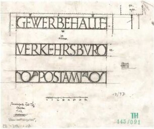 Fischer, Theodor; Bad Tölz (Bayern); Gewerbehalle - Schilder (Ansichten)
