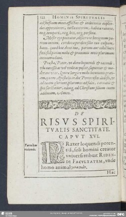 De Risus Spiritualis Sanctitate. Caput XVI.