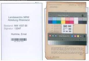 Entnazifizierung Ernst Humme , geb. 22.12.1905 (Kaufmann)
