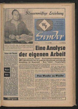 Betriebszeitung 'WF-Sender', Nr.24/1962 (21. Juni 1962)