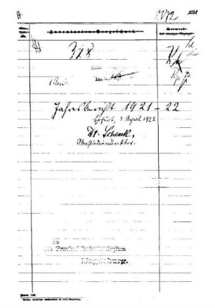 1921/22: Jahresbericht ... - 1921/22