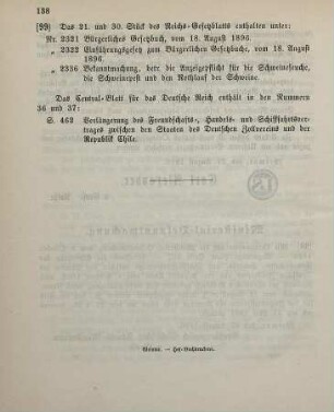 99. Das 21. und 30.Stück des Reichs-Gesetzblatts enthalten unter: ...
