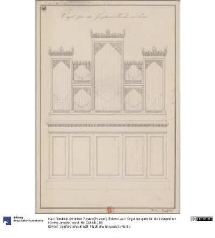 Posen (Poznań). Entwurf zum Orgelprospekt für die Josephiner Kirche. Ansicht