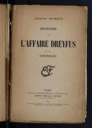 Histoire de l'affaire Dreyfus / Joseph Reinach