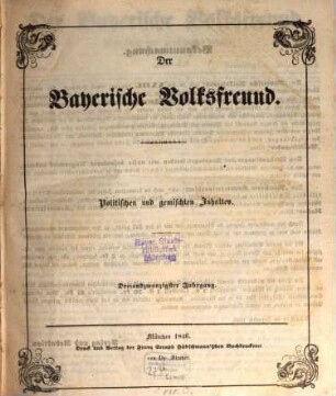 Der bayerische Volksfreund. 23, 23. 1846