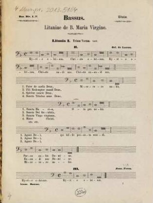 Harmonias IV vocum continens, 5. Litaniae