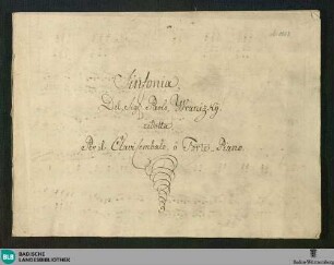 Symphonies. Arr - Don Mus.Ms. 2063 : cemb; C; PosV 8
