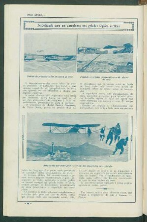 Pesquisando ouro em aeroplanos nas geladas regiões articas