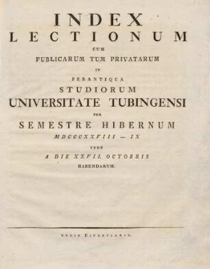 Vorlesungsverzeichnis 1828/29