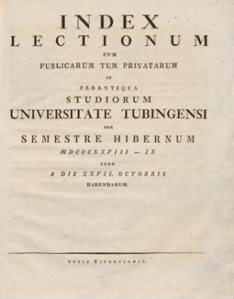 Vorlesungsverzeichnis 1828/29