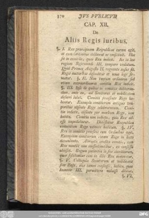 Cap. XII. De Aliis Regis iuribus.