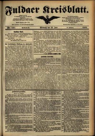 Ausgabe vom Mittwoch, den 23. Juni 1909.