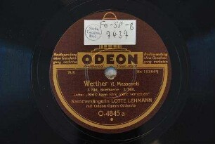 Werther : 3. Akt, Briefszene; I. Teil, Lotte: "Nicht kann ich's mehr verhehlen" / (I. Massenet)