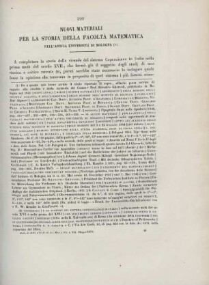 Nuovi materiali per la storia della facoltà matematica nell'antica università di Bologna.
