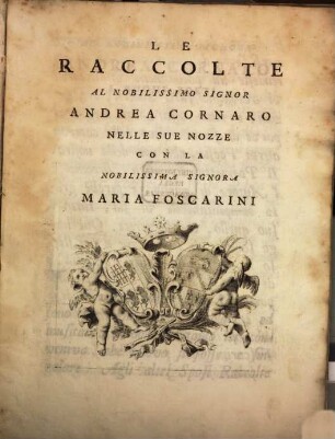 Le raccolte al nobil. s. Andrea Cornaro