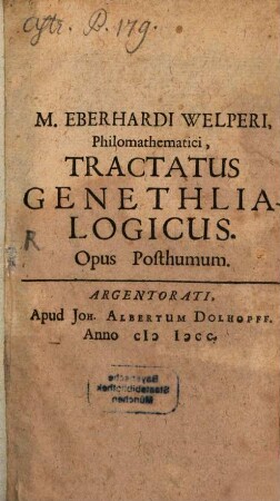 Tractatus Genethlialogicus