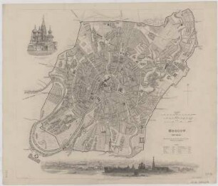 Plan von Moskau, 1:35 000, Kupferstich, 1836