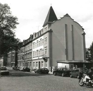 Dresden-Pieschen, Leisniger Platz 5/7. Wohnhäuser (um 1900). Eckansicht