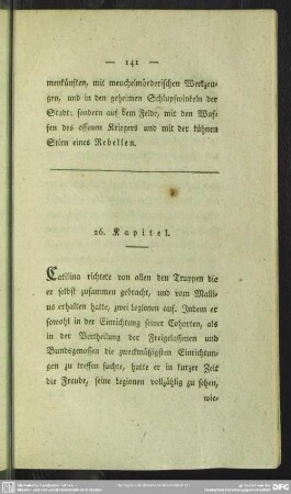 26.Kapitel. [Catilinas kriegerische Anstalten]