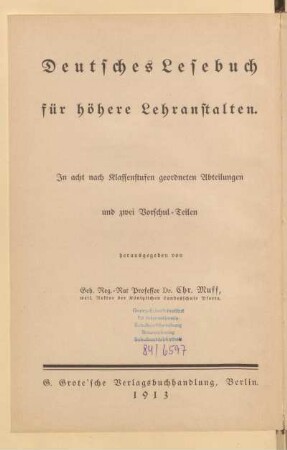 Abt. 2 = Für Quinta, [Schülerband]: [Abt. 2 = Für Quinta, [Schülerband]]