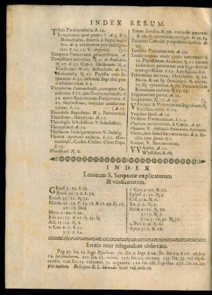 Index Locorum S. Scripturae explicatorum & vindicatorum