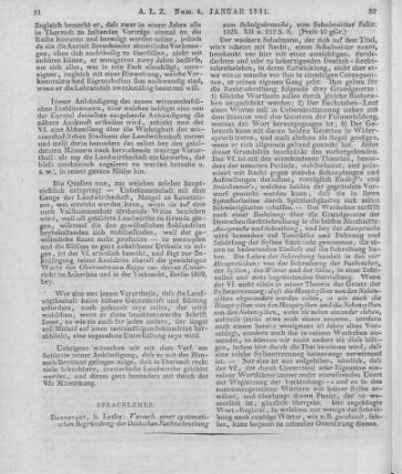 Feldbausch, F. S.: Versuch einer systematischen Begründung der deutschen Rechtschreibung zum Schulgebrauche. Darmstadt: Leske 1829