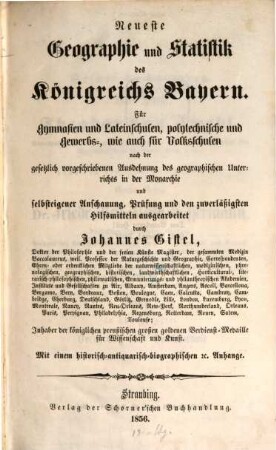 Neueste Geographie und Statistik des Königreichs Bayern