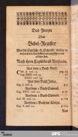 Das Zweyte Oder Bibel-Register [...].