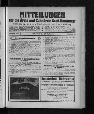 Jahrgang 1925, Hamburg, den 20. September, Nummer 38