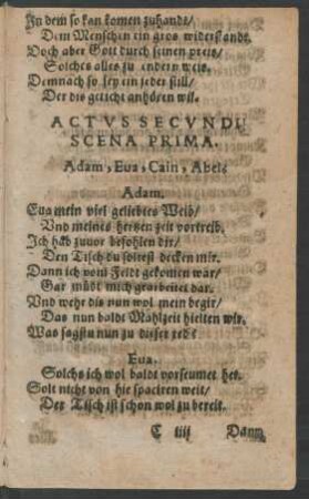 Actus Secundi ...