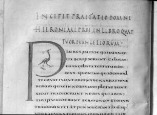 Evangiles / IV Evangelia / Evangiles d'Hildegarde — Initial P, Folio fol. 6 v