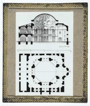 Istanbul, Hagioi Sergios und Bacchos (Küçük Ayasofya Camii) : Grundriss und Schnitt