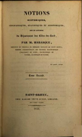 Notions historiques, géographiques, statistiques et agronomiques sur le littoral du Département des Côtes-du-Nord, 2