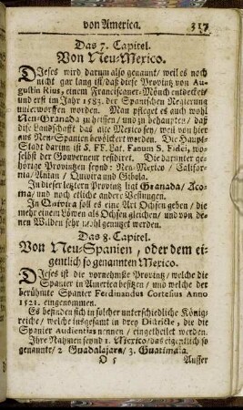 Das 8. Capitel. Von Neu-Spanien, oder dem eigentlich so genannten Mexico.