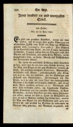 Zwey hundert ein und neunzigstes Stück