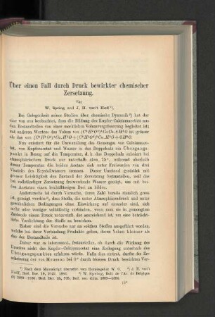 Über einen Fall durch Druck bewirkter chemischer Zersetzung.