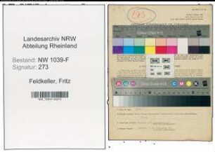 Entnazifizierung Fritz Feldkeller , geb. 08.11.1906 (Fleischermeister)