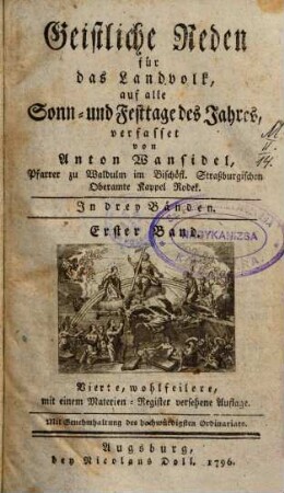 Geistliche Reden für das Landvolk, auf alle Sonn- und Festtage des Jahres : In drey Bänden, 1