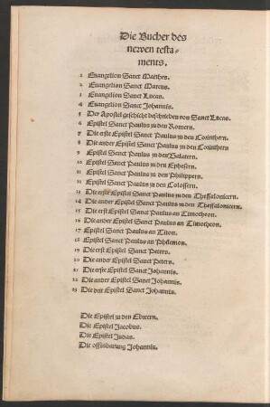 Die Bucher des newen testaments.