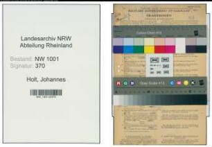 Entnazifizierung Johannes Van Holt, geb. 03.12.1897 (Landwirt)